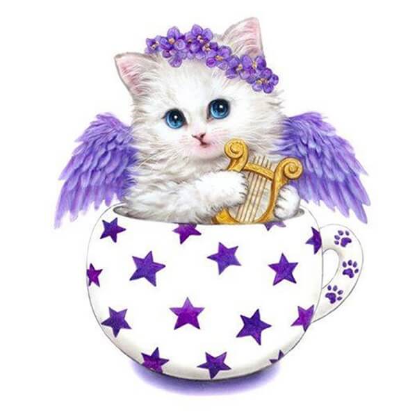 Music Angel Cat, 5D Diamond Painting Kits